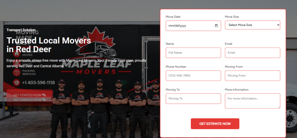 How We Built a Fully Responsive Website for a Canadian Moving Company? 1 Maple Leaf Movers